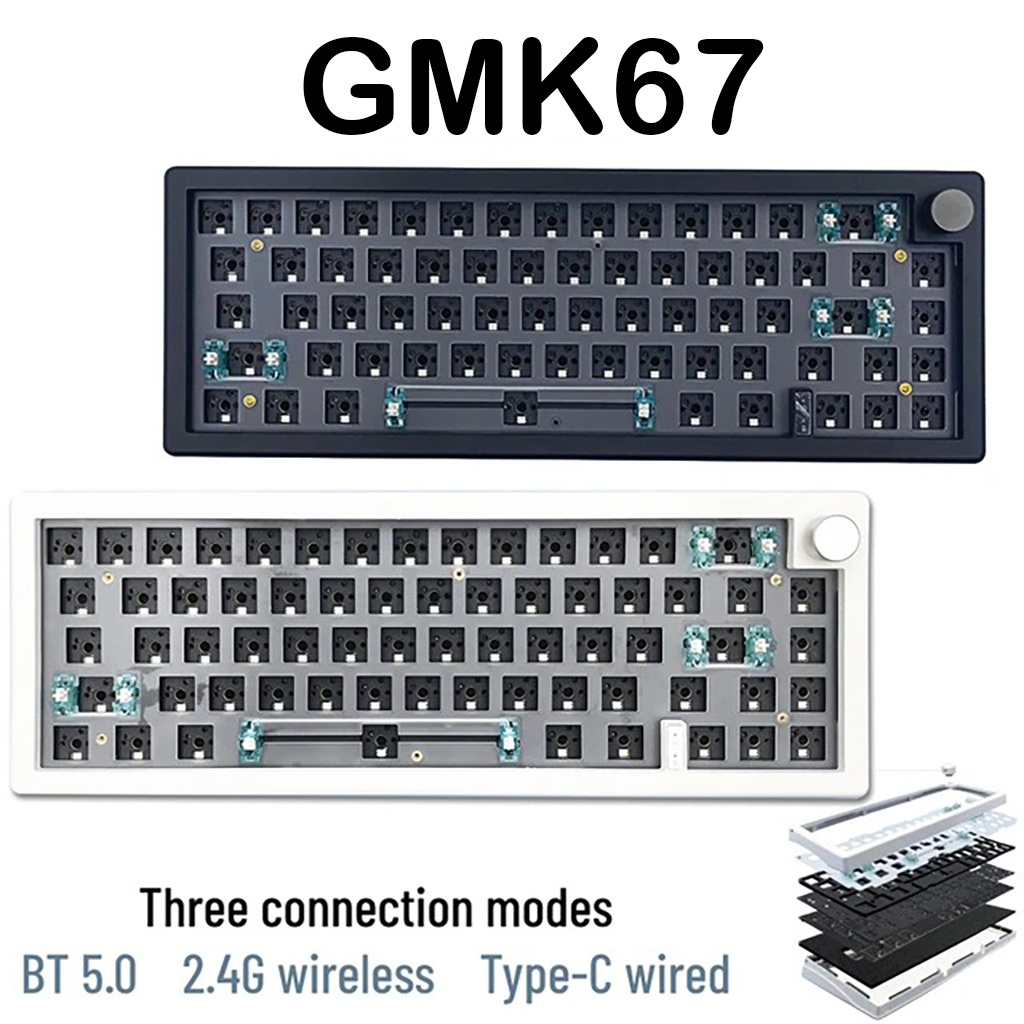 KIT GMK67 KIT bàn phím cơ không dây GMK 67 Mạch Xuôi Gasket Mount Bluetooth 5.0/ Wireless 2.4Ghz/ swap/ RGB