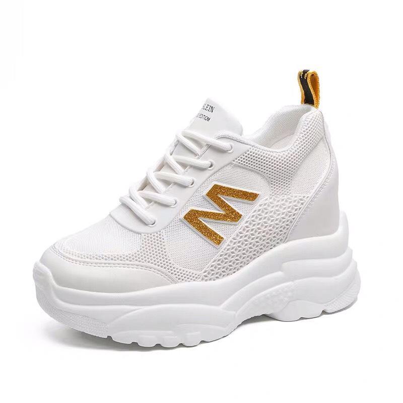 Giày thể thao nữ độn đế chữ M - giày nữ giày sneaker nữ giày nữ sneaker giày dép nữ màu trắng chất siêu đẹp thời trang hàn quốc giá rẻ cao cổ đế giày tăng chiều cao giày đi học giày công sở giày học sinh giày bts giày hot giày pro