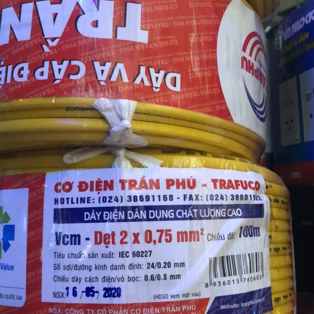 Dây điện 2x0.75 trần phú
