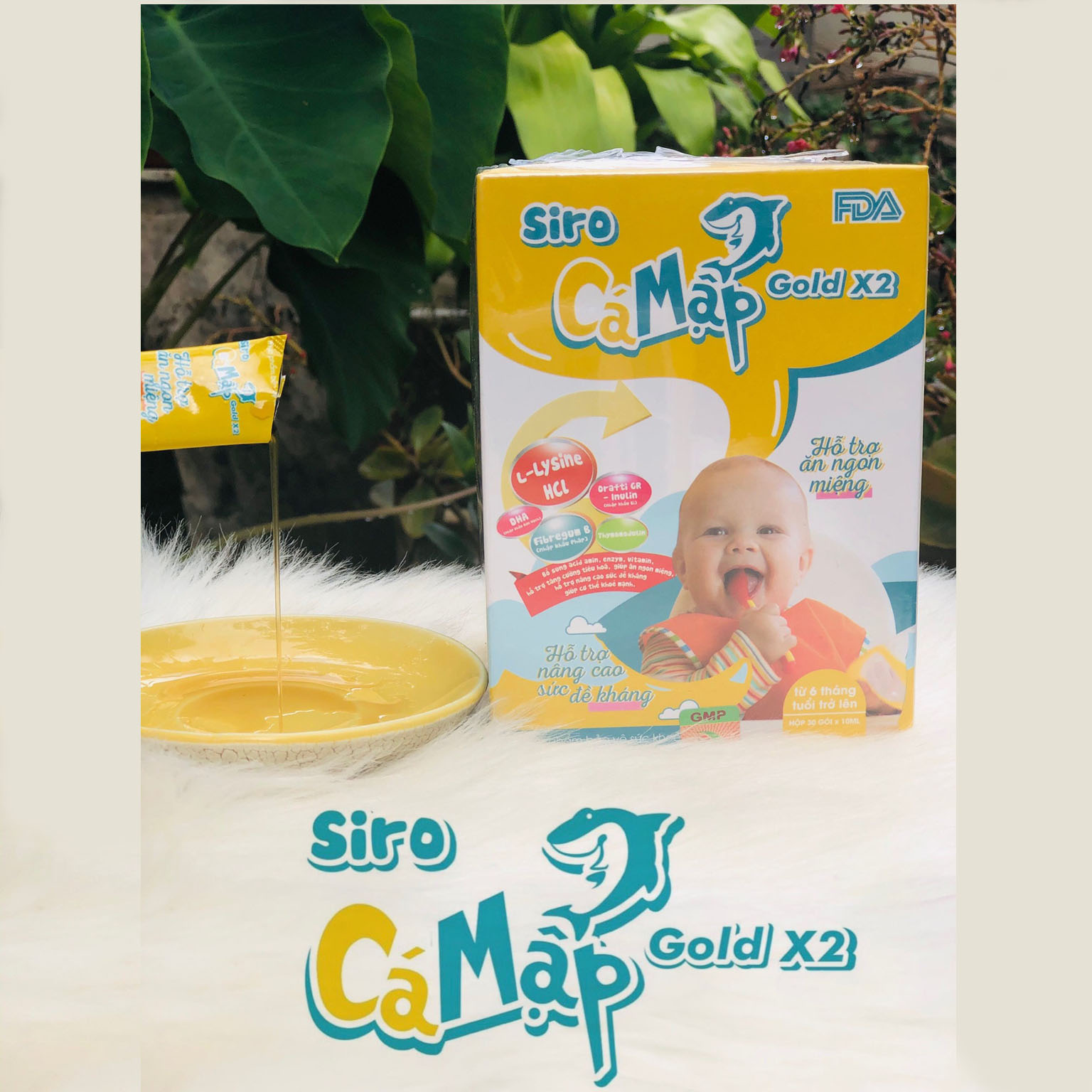 Siro Ăn Ngon Cá Mập (Hộp 30 gói) Mẫu Siro Baby Shark Mới Nhất - Hỗ Trợ Trẻ Ăn Ngon Hết Táo Bón Tăng Cân Tự Nhiên
