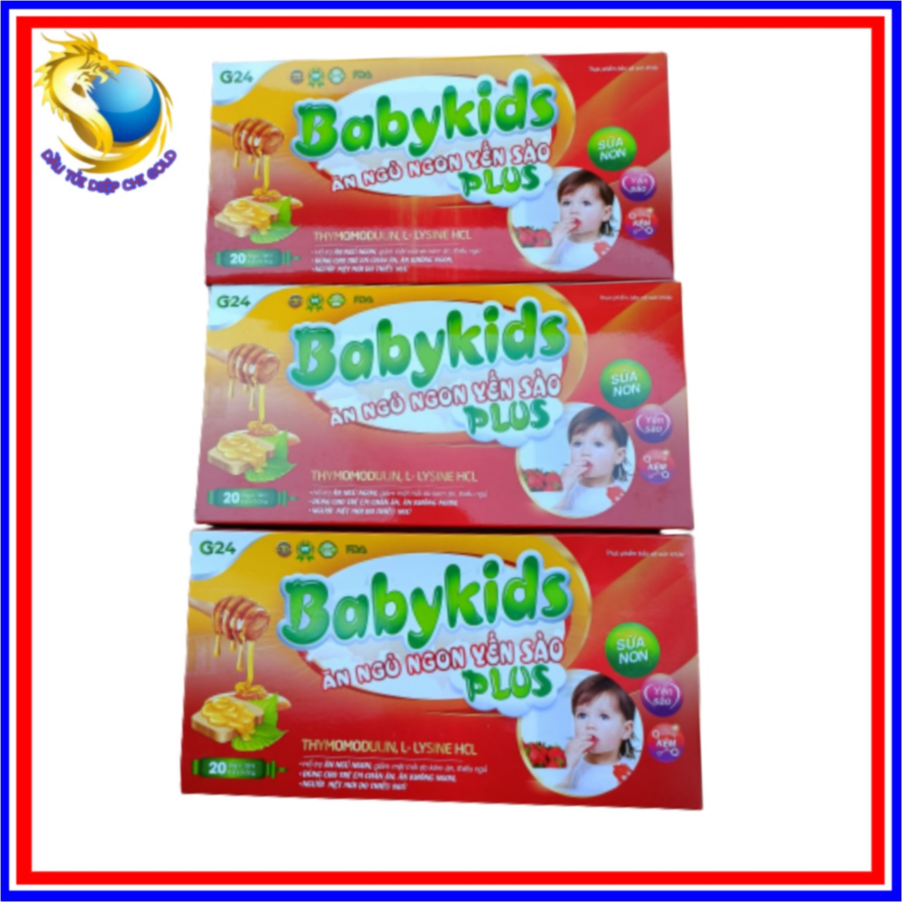 COMBO 3 hộp BabyKidsplus  yến sào ăn ngủ ngon cho bé, mẹ bầu, nuôi con nhàn tênh - HỘP 20 ống