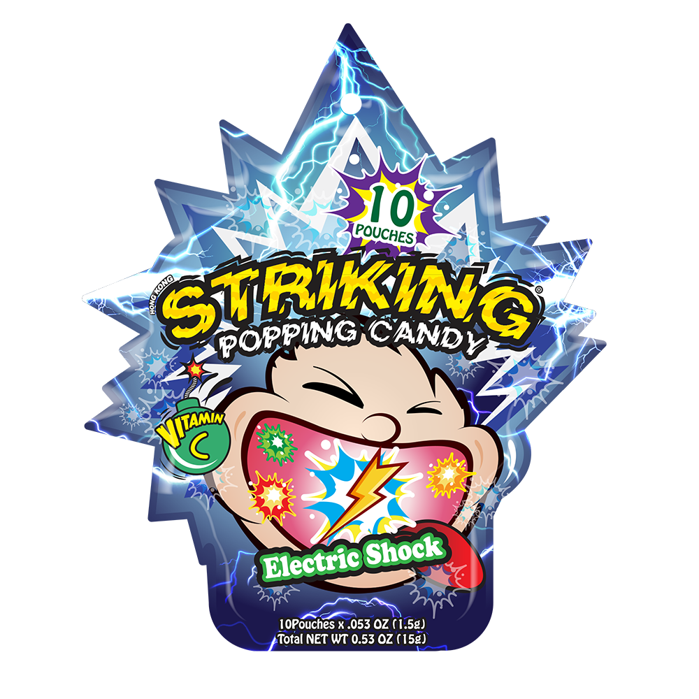 Kẹo Nổ Striking Lollipop Hong Kong Popping Candy Vị Electric Shock (Gói 13.8g-nhỏ)