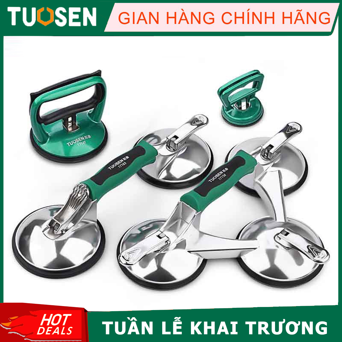 Hít chân không đơn, 2 chạc, 3 chạc; hít kính, hít gạch men, hít gạch nắp bể nước - TUOSEN