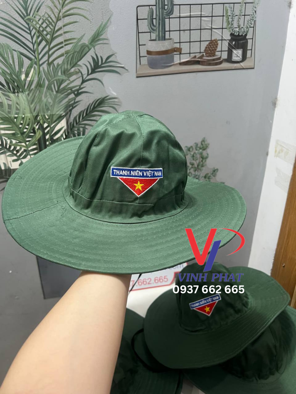 Mũ nón tai bèo thanh niên việt nam logo thêu nón tai bèo tình nguyện giá rẻ- hình thật