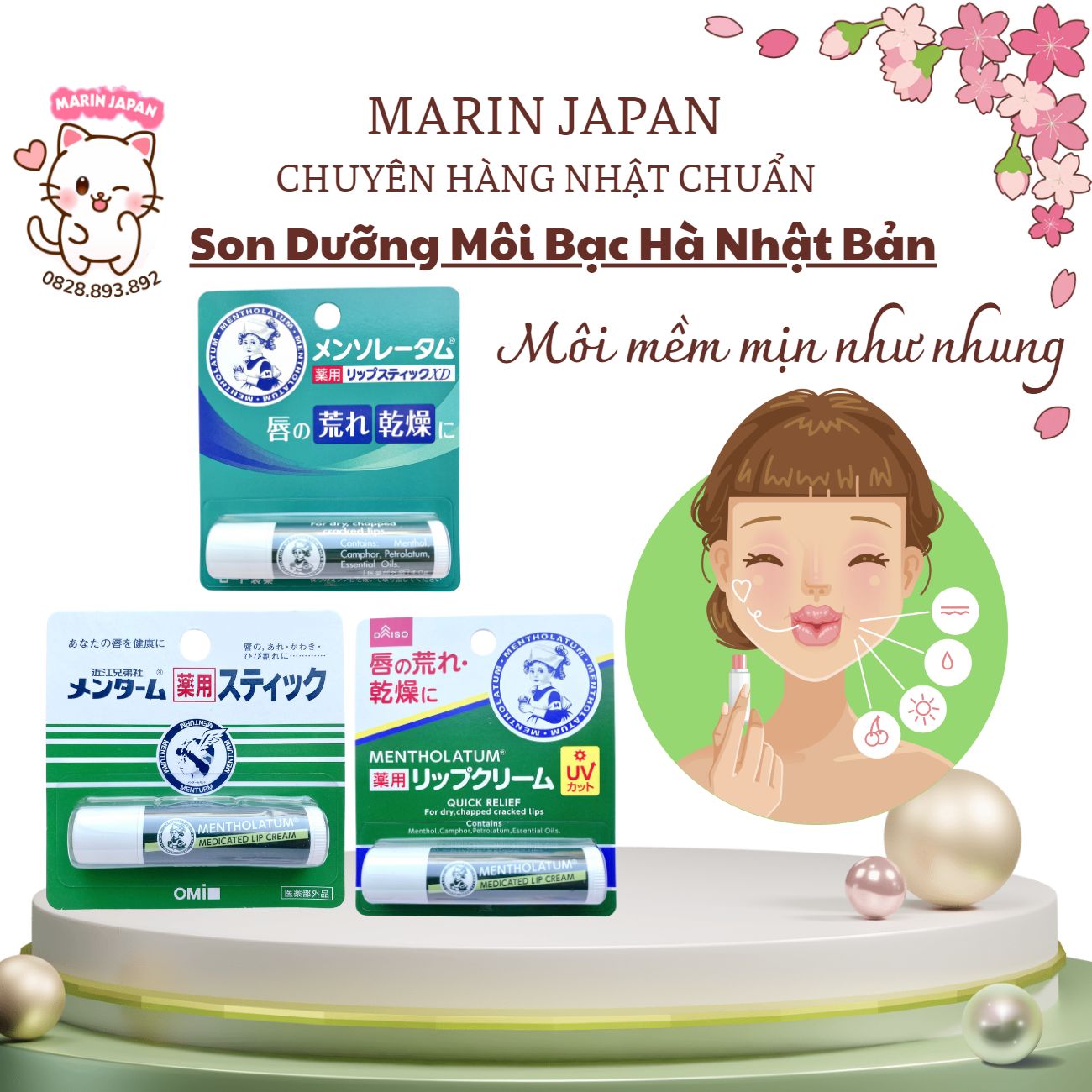 Son Dưỡng Ẩm Bạc Hà Dành Cho Môi Khô Và Nứt Nẻ Omi Brotherhood Menturm Medicated Stick With Menthol 4g Nhật Bản