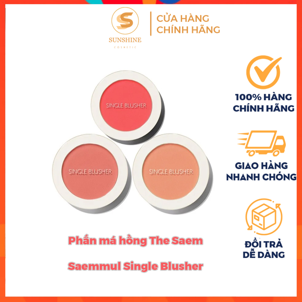 Phấn Má Hồng The Saem ⚡⚡ quốc dân siêu mịn Saemmul Single Blusher Hàn Quốc 5g