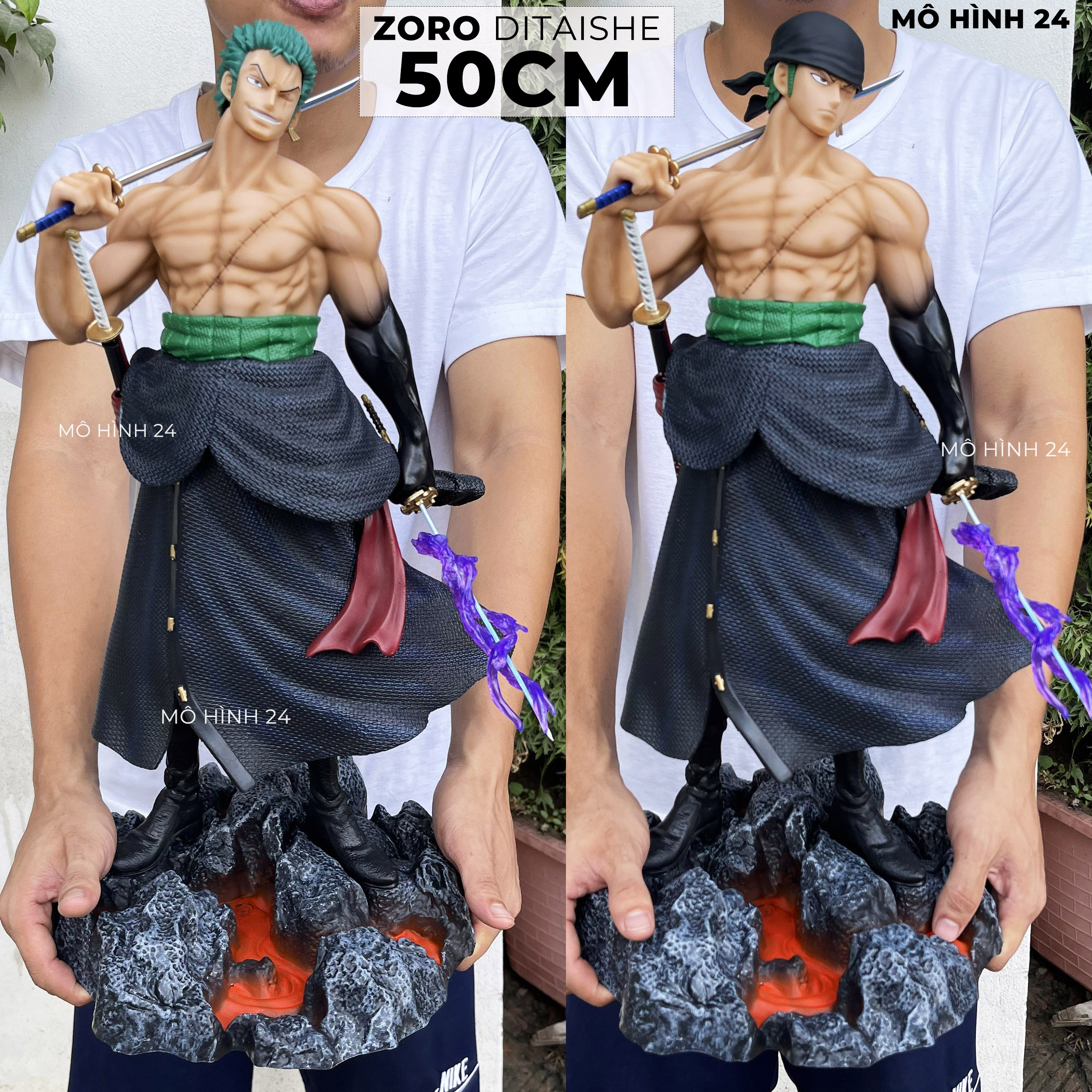 Mô hình Zoro Ditaishe 50cm bản nhựa PVC Roronoa Zoro 5 đầu cầm kiếm haki figure one piece oitaishe