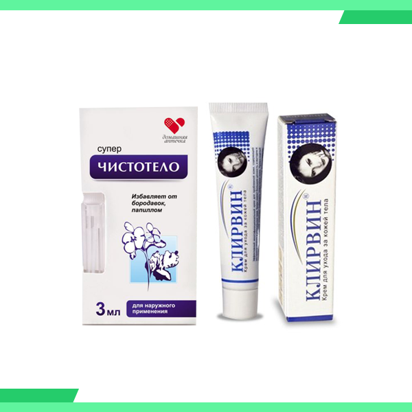 Trọn bộ Gel tẩy nốt ruồi Dvelinil và kem làm mờ sẹo, vết thâm Kjinpbnh từ nước Nga