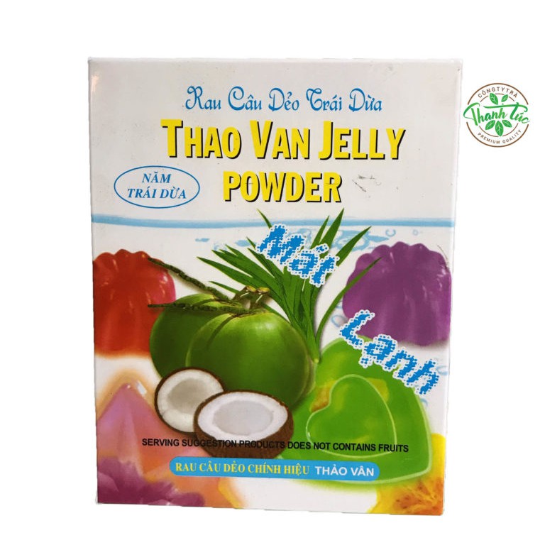 Bột Rau Câu Dẻo Trái Dừa Thảo Vân Dạng Hộp 10 Gói