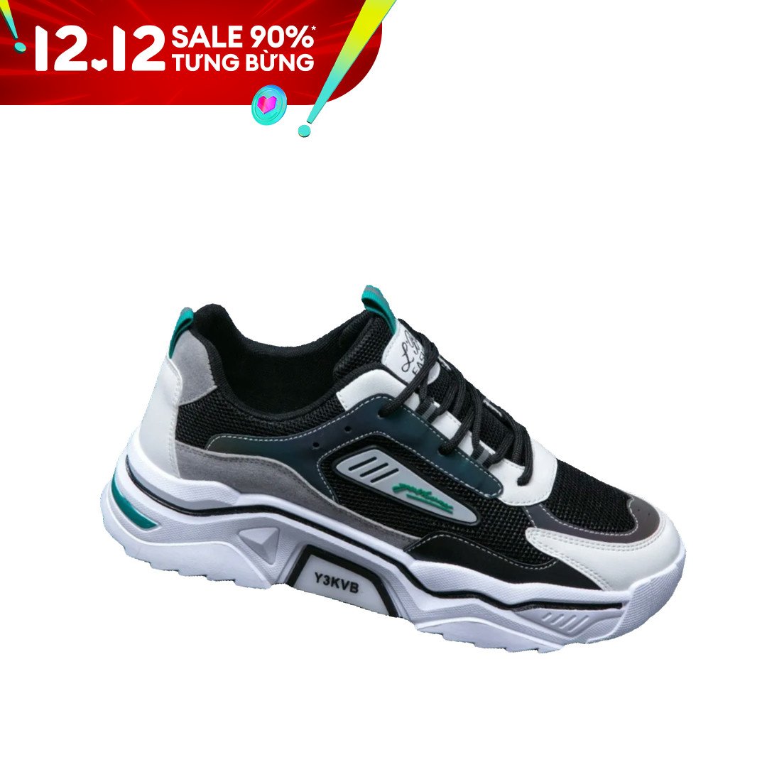 Giày thể thao nam sneakers màu trắng điểm nối tre trung kiểu dáng mới ôm chân nhẹ thoáng tăng ma sát dùng đi học đi chơi sự kiện ngoài trời K1