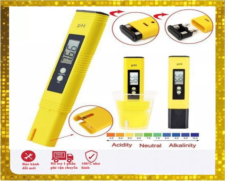 Máy đo ph nước từ 0-14 ph,kèm sẵn pin - bút đo ph nước chuyên dụng nuôi cá