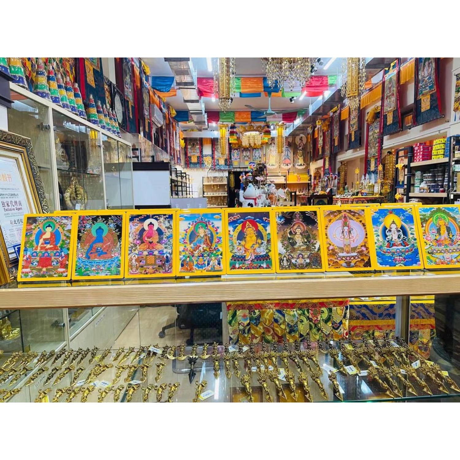 Tranh thangka bổn tôn mika cao cấp bày bàn tây tạng 15x20cm - nhỏ gọn