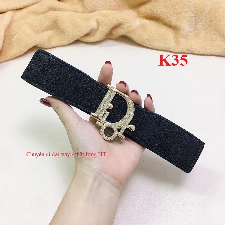 Đai váy Belt váy thời trang D sóng đá 4cm K35