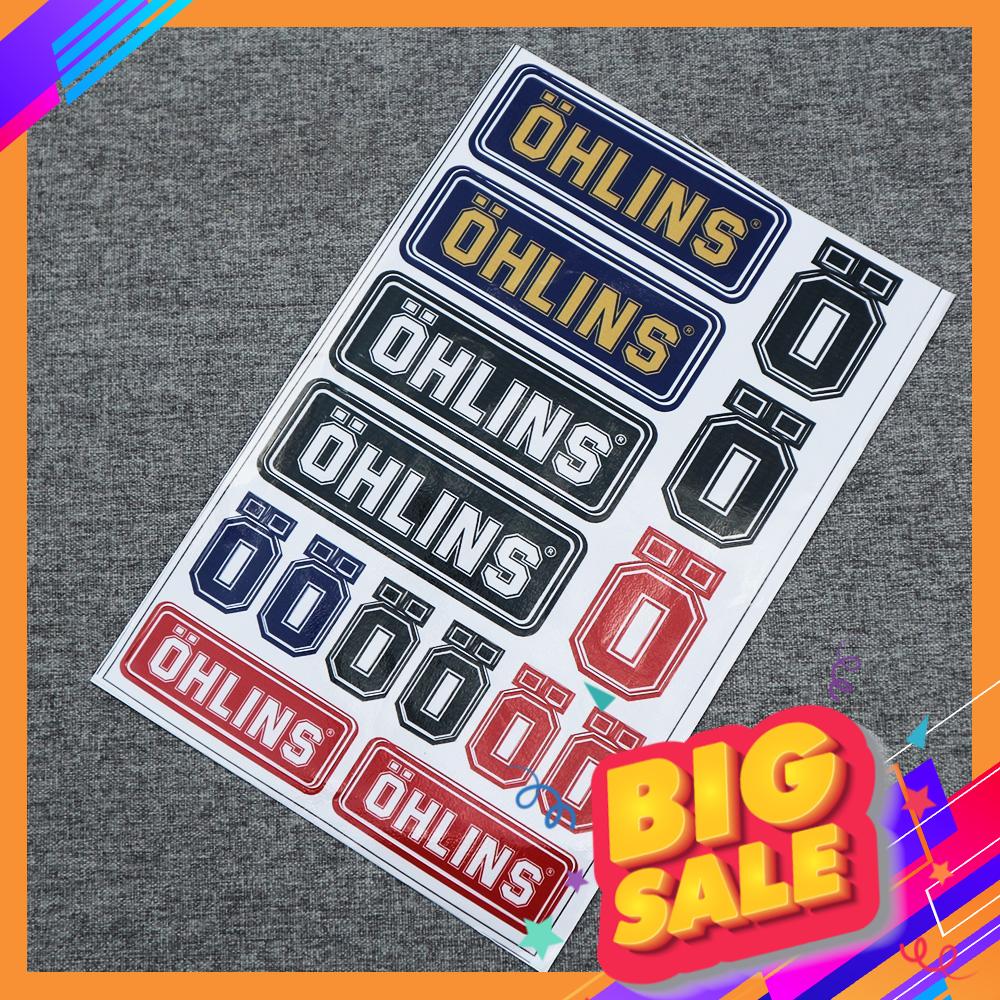[SIÊU RẺ] BỘ TEM GIẤY, DECAL, STICKER TRANG TRÍ XE MÁY OHLINS NHIỀU MÀU BAO BỀN