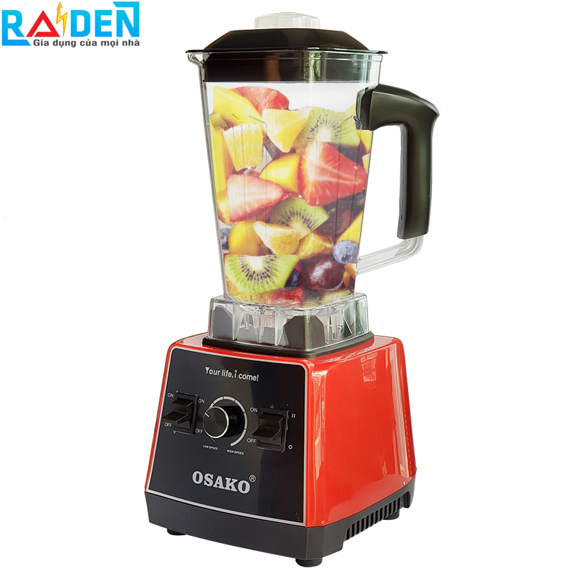Máy xay sinh tố 1500W Osako OS-1500 lưỡi dao cứng xay nhuyễn đá, sinh tố, làm sữa hạt, xay hạt khô, cối nhựa kháng vỡ
