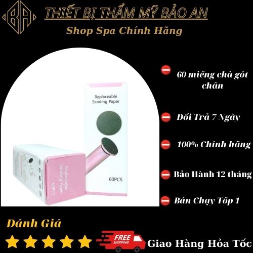 Hộp 60 miếng nhám dùng cho máy trà gót chân, miếng trà gót chân.