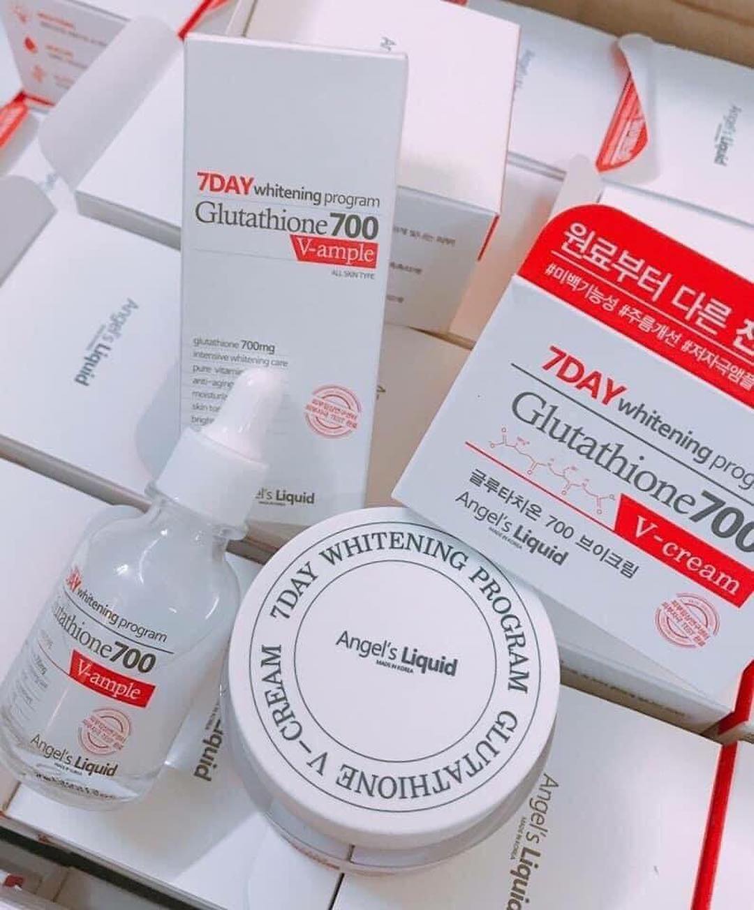 Combo Dưỡng Trắng Da 7DAY Angel's Liquid Whitening Program Gutathione 700V