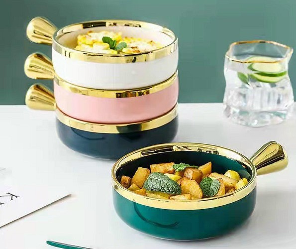 ￼Bát sứ , chảo nướng , thố sứ có tay cầm phong cách Hàn quốc