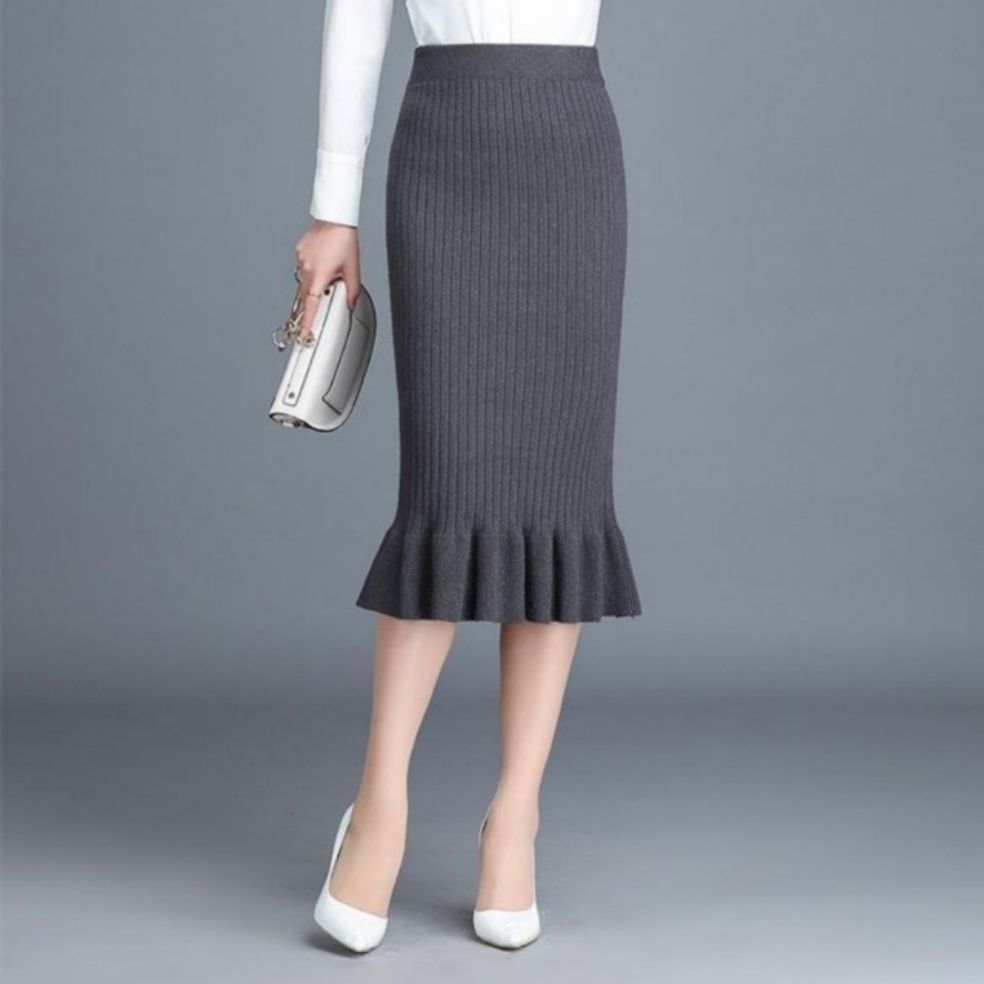 Chân váy len dán dài đuôi cá