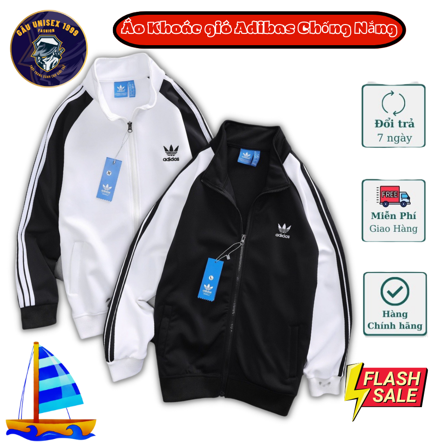  Áo Khoác Thể Thao Adidas 3 Sọc Nam Nữ Thun Poly dày dặn Bo Cổ Chất Nỉ Đẹp 