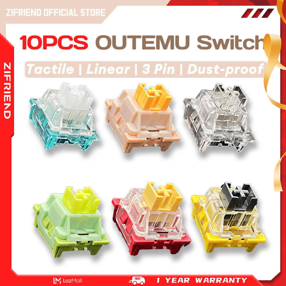Công tắc outemu 10 cái bàn phím cơ công tắc phụ kiện 3 pin / 5 pin panda yellow công tắc im lặng trong suốt công tắc xúc giác / tuyến tính