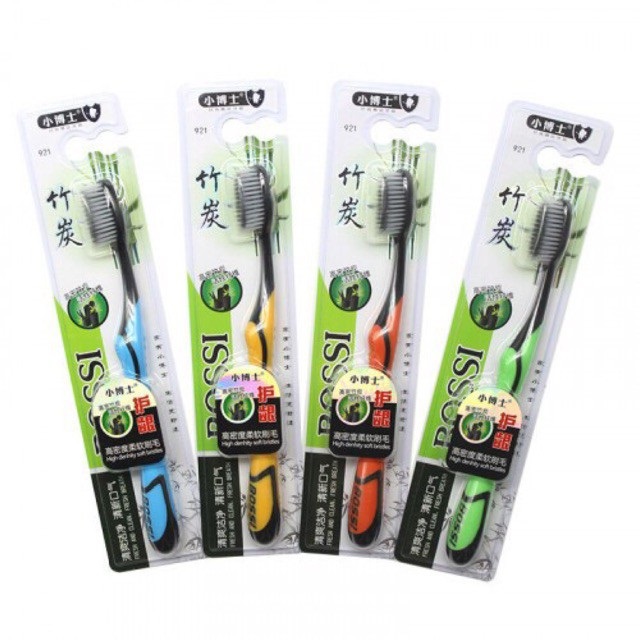 4 cây Bàn chải đánh răng Bossi Hàn Quốc - Bàn chải đánh răng than tre hoạt tính