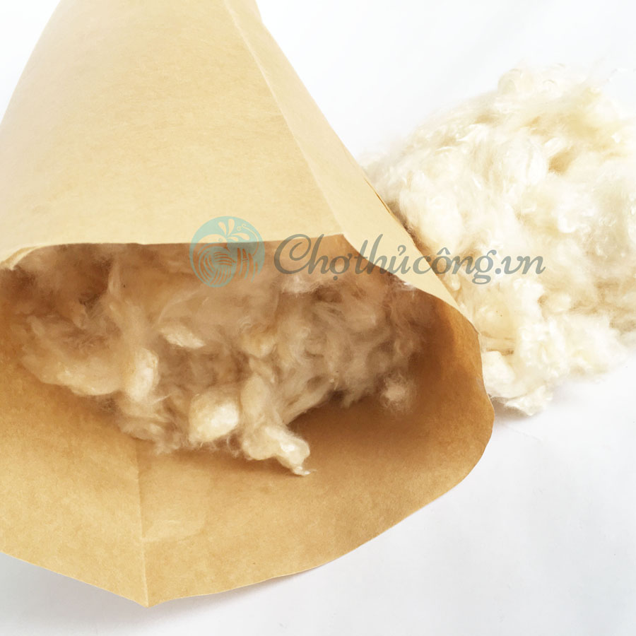Bông Gòn từ cây gòn thiên nhiên, gòn nhồi gối, đồ chơi nỉ, thú bông (500gr)