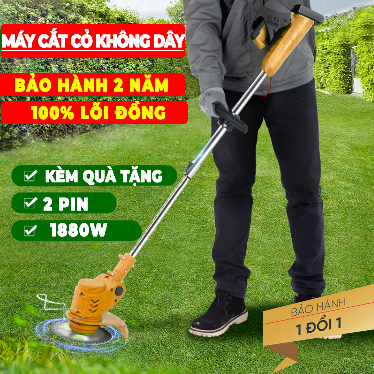 Máy cắt cỏ, tỉa cành cầm tay LAPUSEN pin khủng 15000mah, động cơ mạnh 1800w