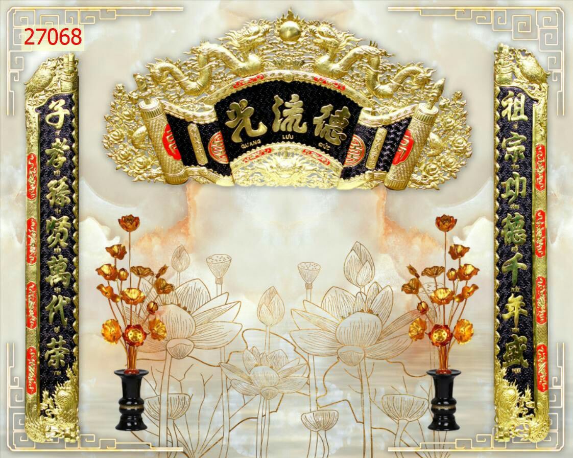 Tranh dán ban thờ 3d kt 100x150 cm zalo 0967959399