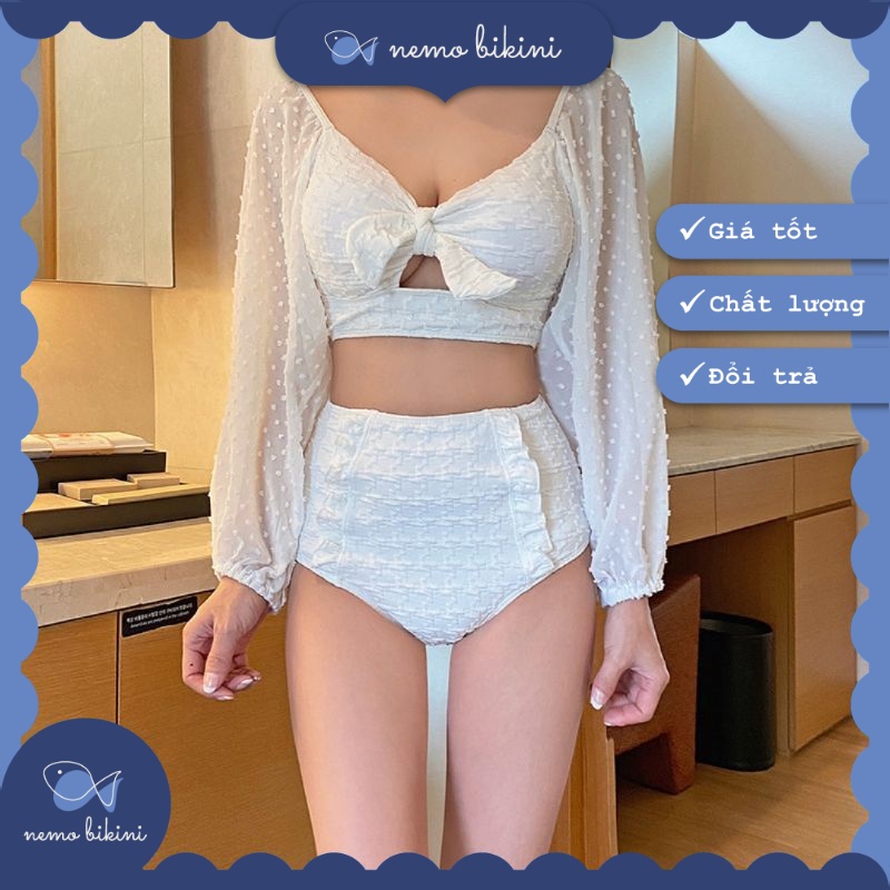 Bikini đi biển, đồ bơi nữ 2 mảnh tôn dáng tay bồng Nemo Bikini - B23