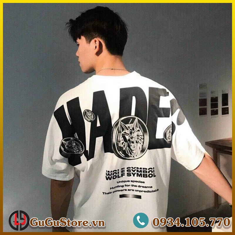Áo thun nam tay lỡ form rộng hades tràn tay áo - áo thun unisex mới đẹp