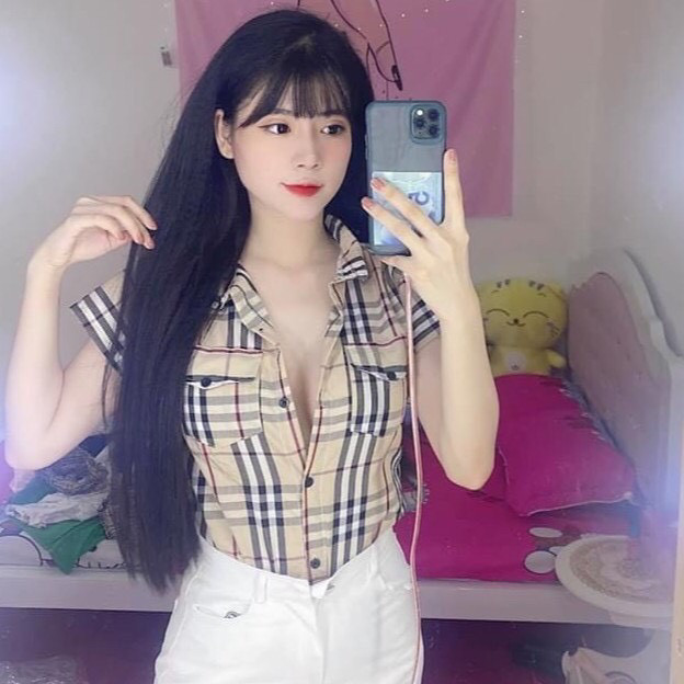 ÁO SƠ MI TAY NGẮN KẺ SỌC BR CÓ TÚI- ÁO SƠ MI SIÊU HOT