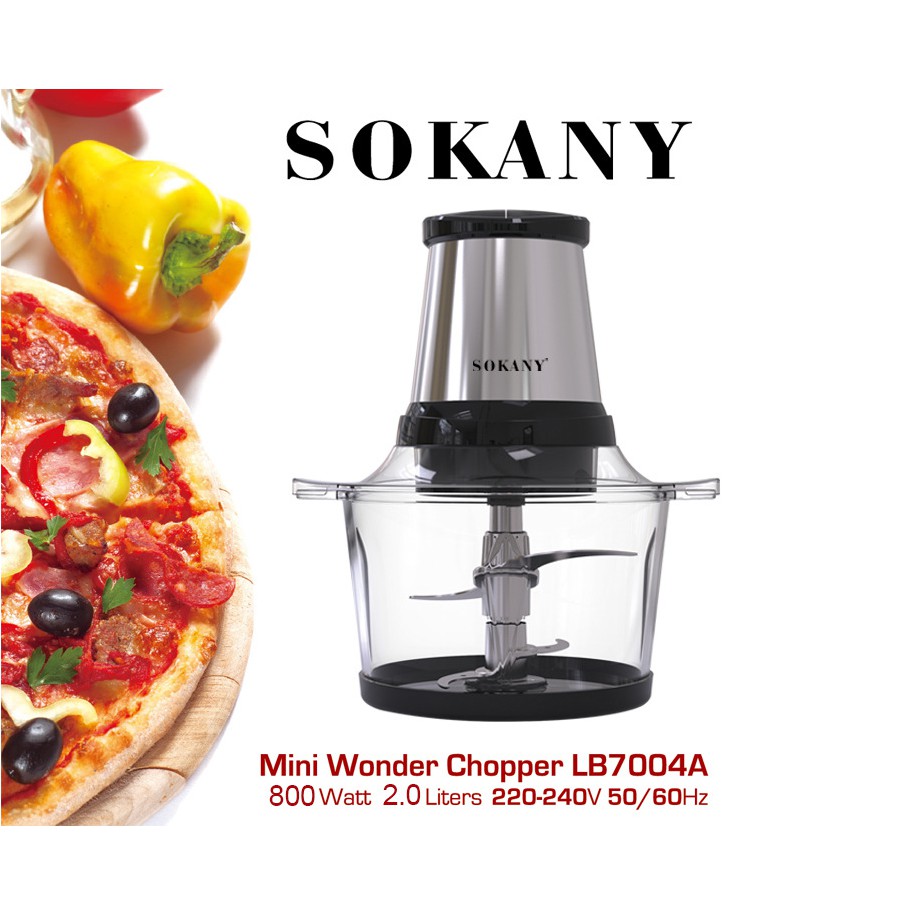 Sokany 7004A multifunction food blender with capacity of 800W has 2 layers of knives and 2 powerful grinding speed