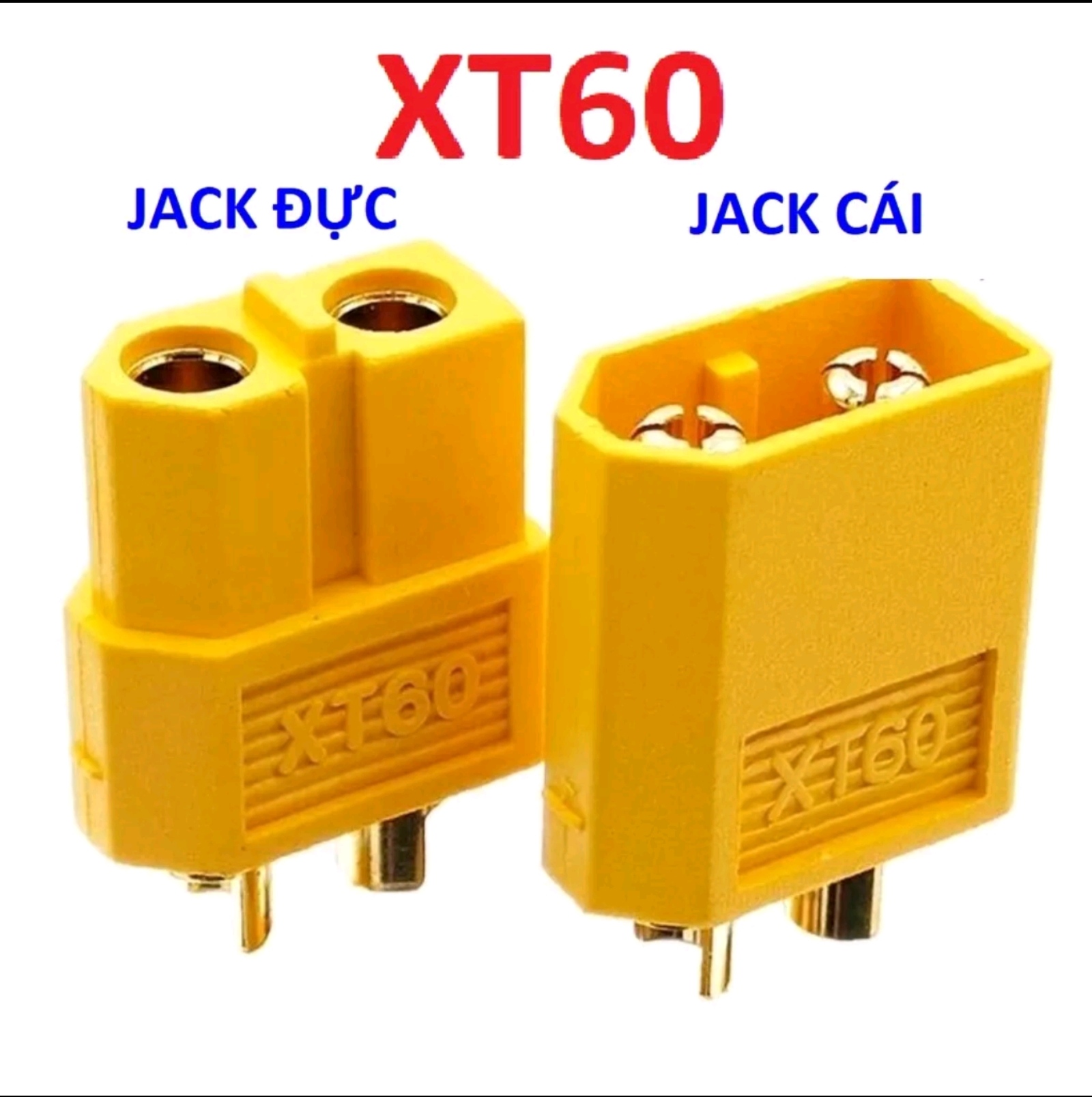 Combo 2 cái jack XT60 . Jack nguồn kết nối Xt60 mạ vàng đồng, chịu tải cao. Jack kết nối pin