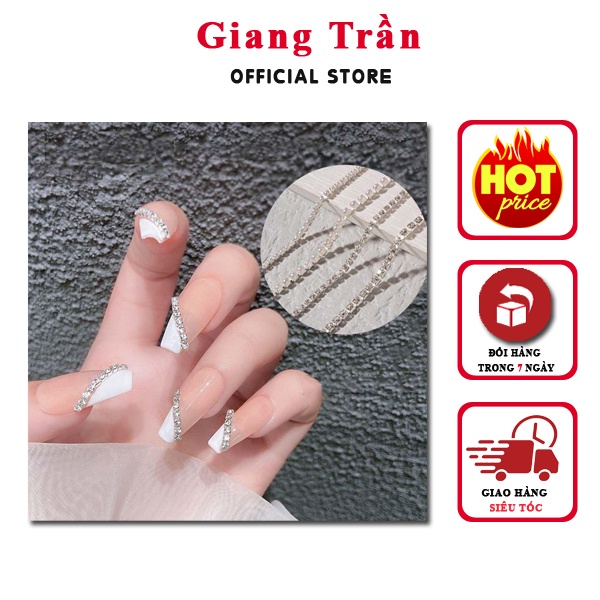 Phụ kiện nail xích đá trang trí móng cực sang chảnh