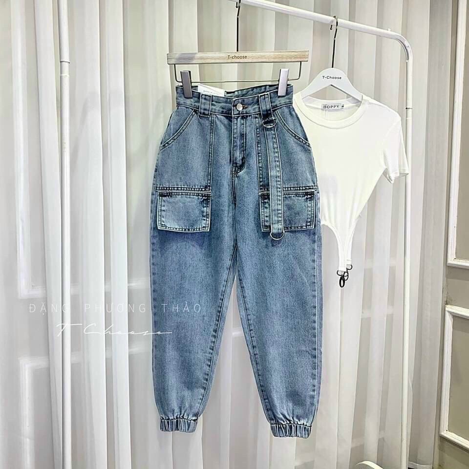 [HCM]Quần baggy jean nữ baggy nữ kiểu mới thiết kế bó chân có nắp túi nổi bật phong cách năng động Cheryshop94 C430
