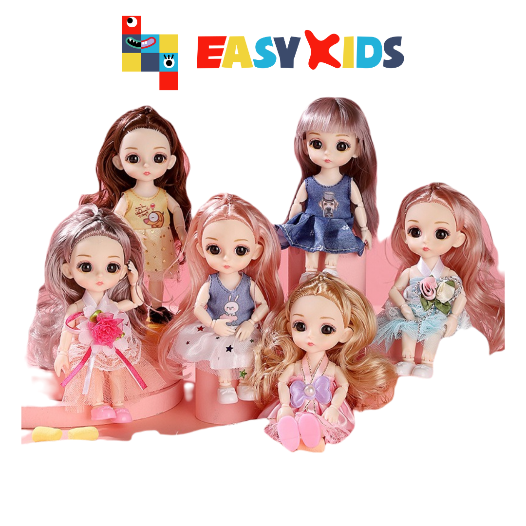 Đồ chơi búp bê 23 khớp xinh xắn cao 17cm dễ dàng cử động, đồ chơi dễ thương cho bé gái