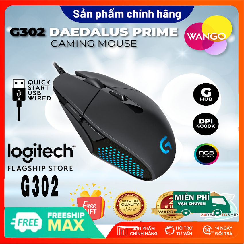 Mouse logitech.chuột chơi game có dây logitech g302 gaming usb led.chuột chơi game , làm việc siêu nhạy. có đèn led - chuột bàn phím cao cấp