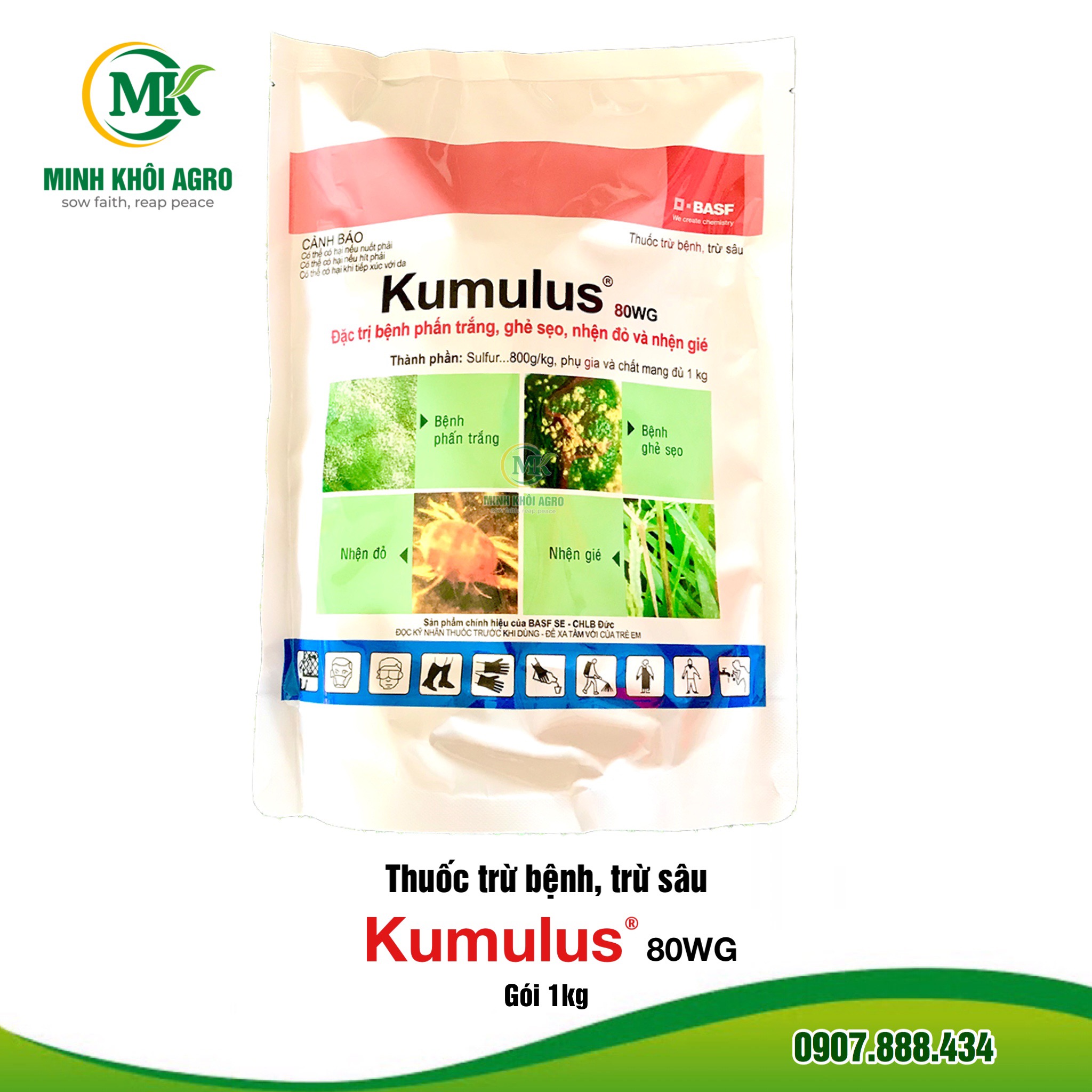 Siêu lưu huỳnh Kumulus 80WG | Phòng trừ phấn trắng, ghẻ sẹo, nhện đỏ, nhện gié