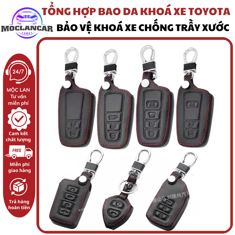 Tổng Hợp Bao Da Chìa Khoá TOYOTA Vios, Altis, Camry, Wigo, Fortuner, Rush, Veloz Cross, Innova Cross Bảo Vệ Khoá Xe