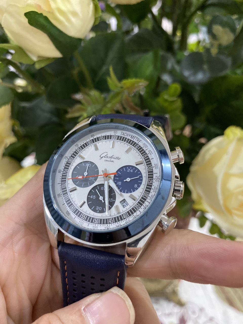 Đồng hồ nam Glashutte dây da cao cấp