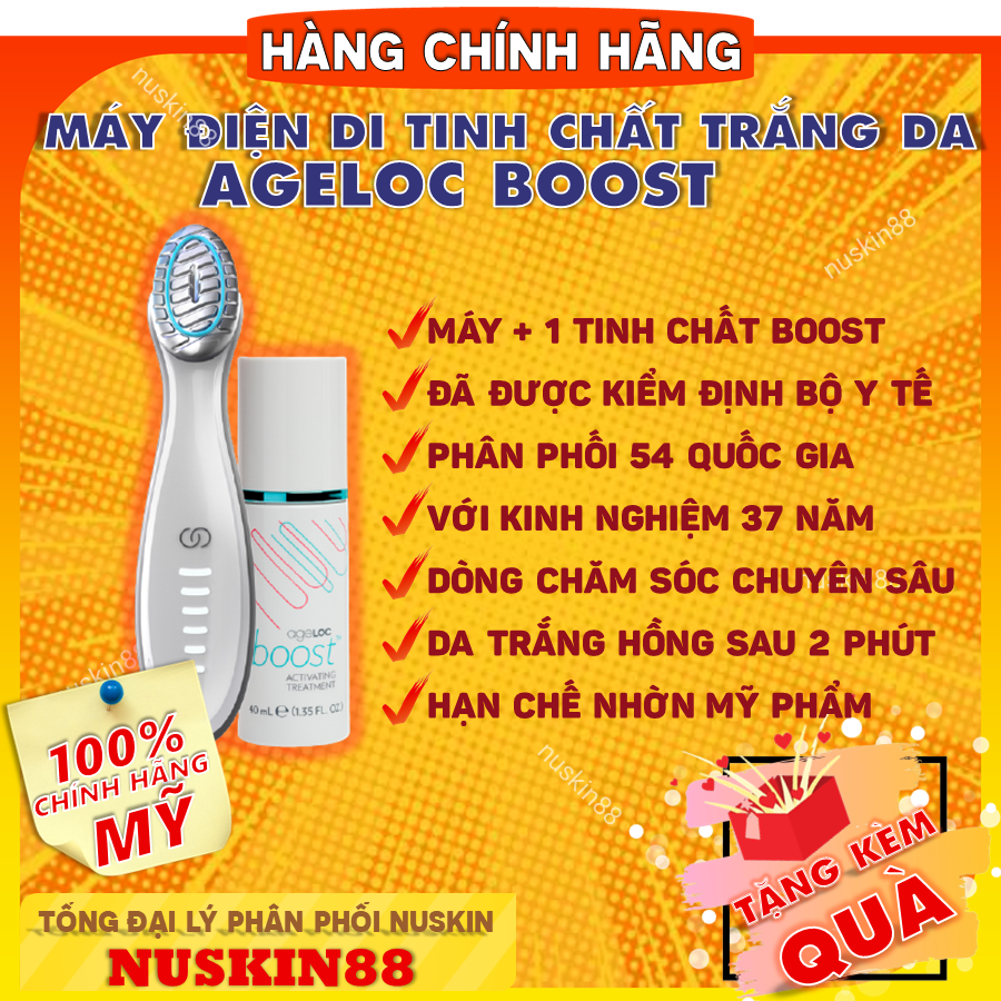 Máy đẩy tinh chất AgeLOC Boost NuSkin - Thiết bị chăm sóc da chuyên nghiệp giúp da hấp thụ tốt dưỡng chất hiệu quả tối đa - Chống lão hóa - Nuskin - Nuskin 88 - Mỹ phẩm Nuskin - Nuskin chính hãng