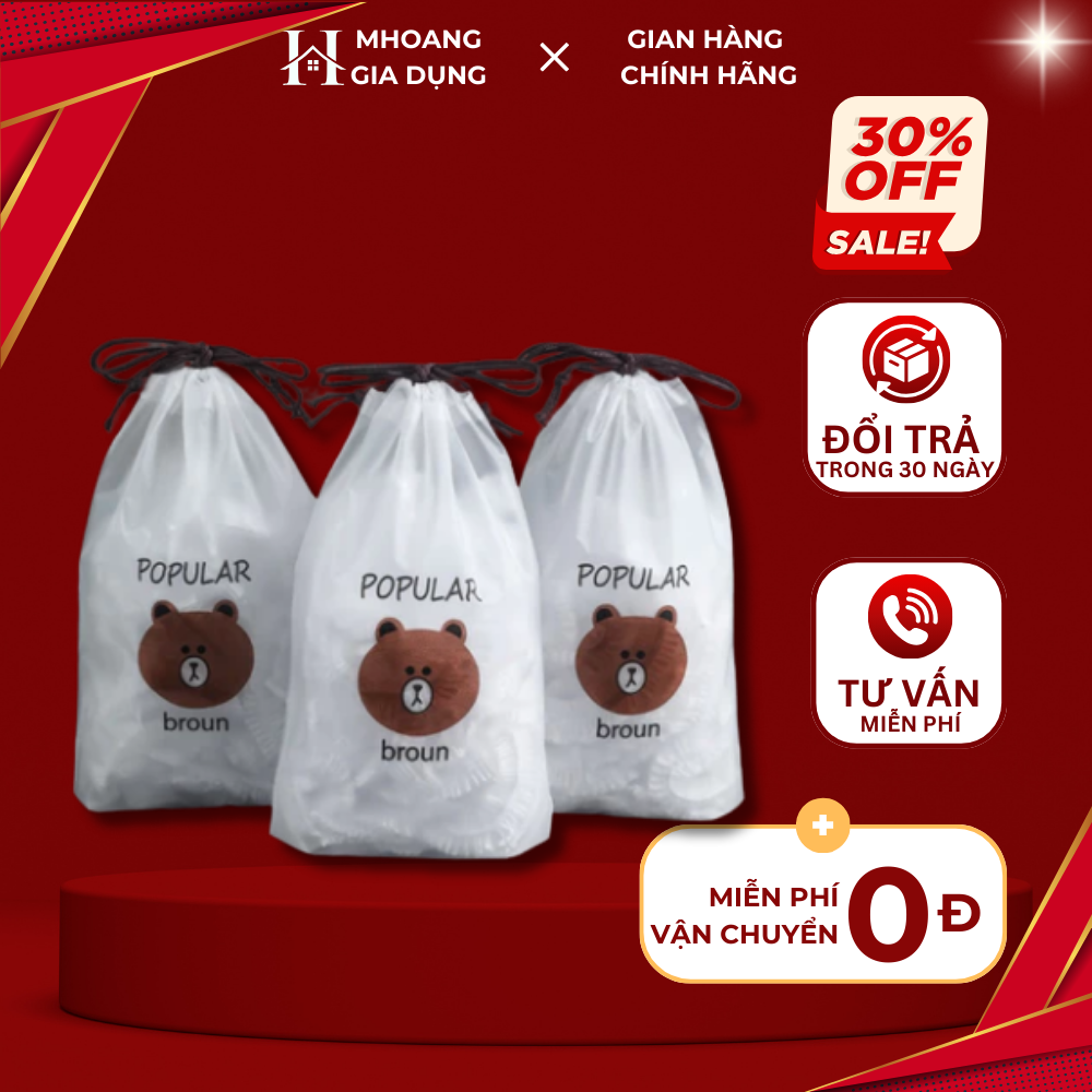 Combo 500 Màng Bọc Thực Phẩm Có Chun Co Dãn Tái Sử Dụng Được Kèm Túi Gấu