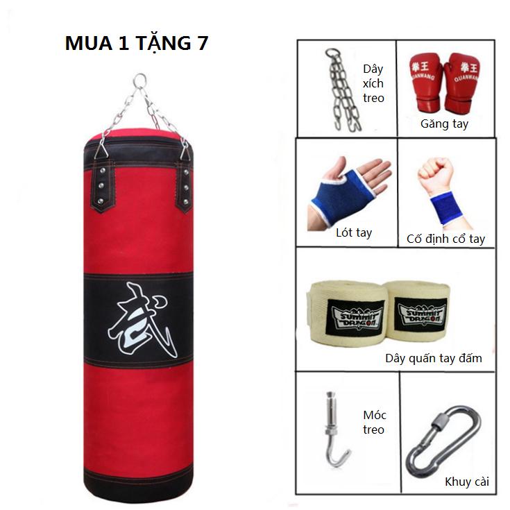 Vỏ Bao Đấm Bốc Treo tường - Mua 1 tặng 7 - Phụ kiện đầy đủ - siêu phẩm 2019