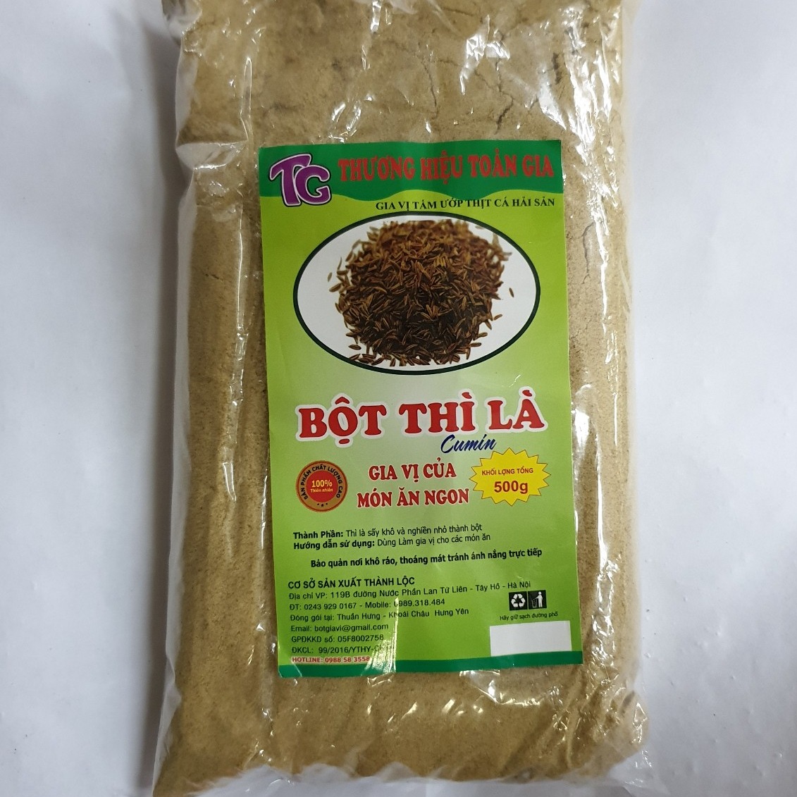 Bột thì là gói 500gr - gia vị phổ biến cho các món thịt và pho mát, mang hương vị thơm ngon hấp dẫn cho món ăn
