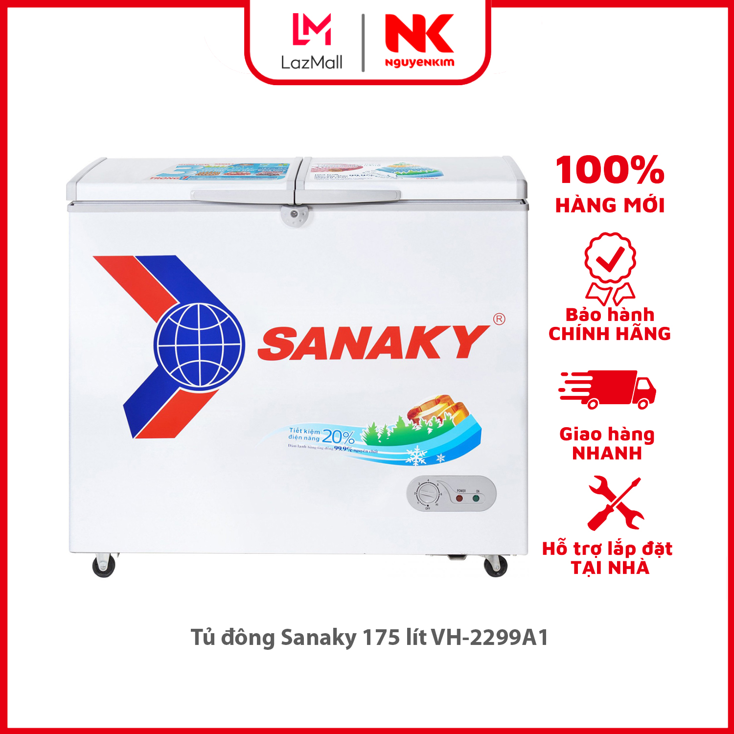 Tủ đông sanaky 175 lít vh-2299a1