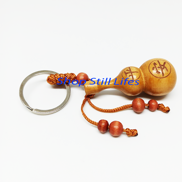 Móc khóa hồ lô trường thọ bằng gỗ