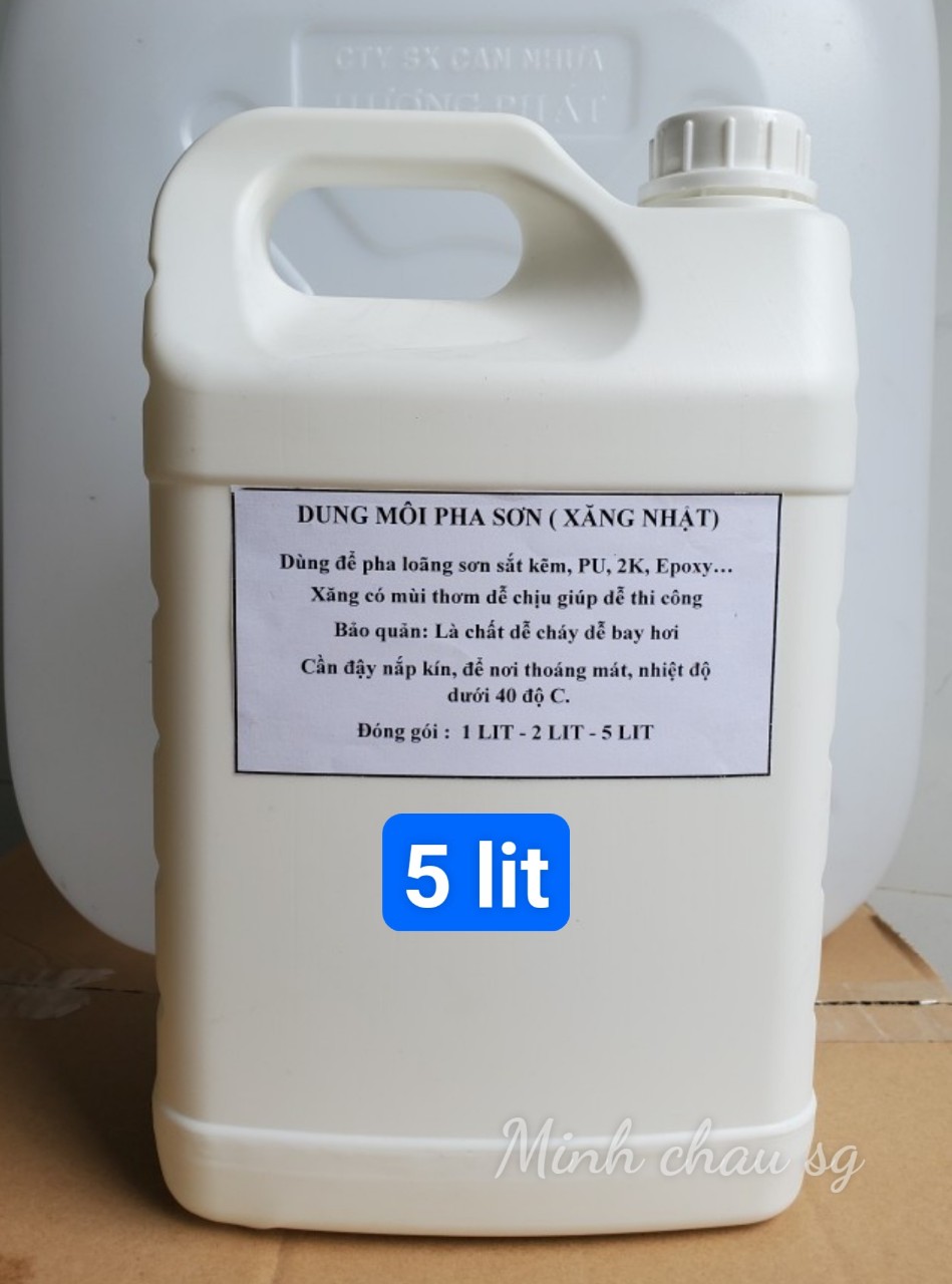 5 Lít Dung môi pha sơn (xăng nhật), Dung môi pha sơn Kẽm, 2K, Chất tẩy rửa công nghiệp