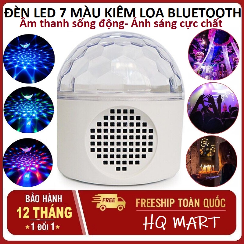Đèn LED 7 màu kiêm loa vũ trường cảm ứng nhạc, Đèn led kiêm loa kết nối bluetooth, đèn LED xoay 7 màu sân khấu chớp theo nhạc, Đèn led kiêm loa decor phòng ngủ