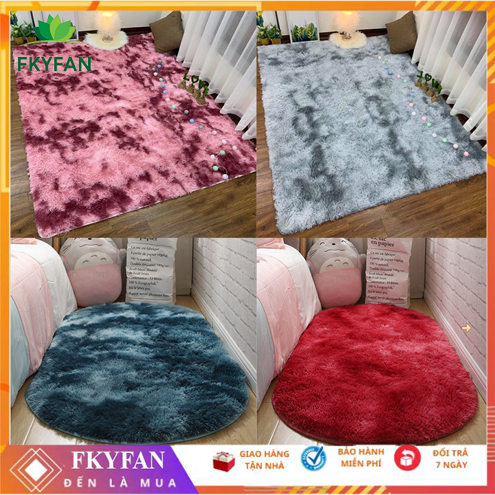 (thảm lông dày ) Thảm lông trải sàn FKYFAN (2m x 1m6 và 1m6x1m), thảm trải sàn cao cấp, thảm lông trải sàn phòng khách trang trí nhà cửa thảm chụp hình
